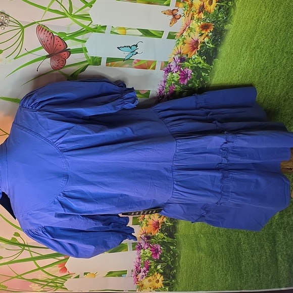 Pomander Place Azure Purple/Blue Selina Mini Ruffle Dress In Medium - Picture 6 of 8